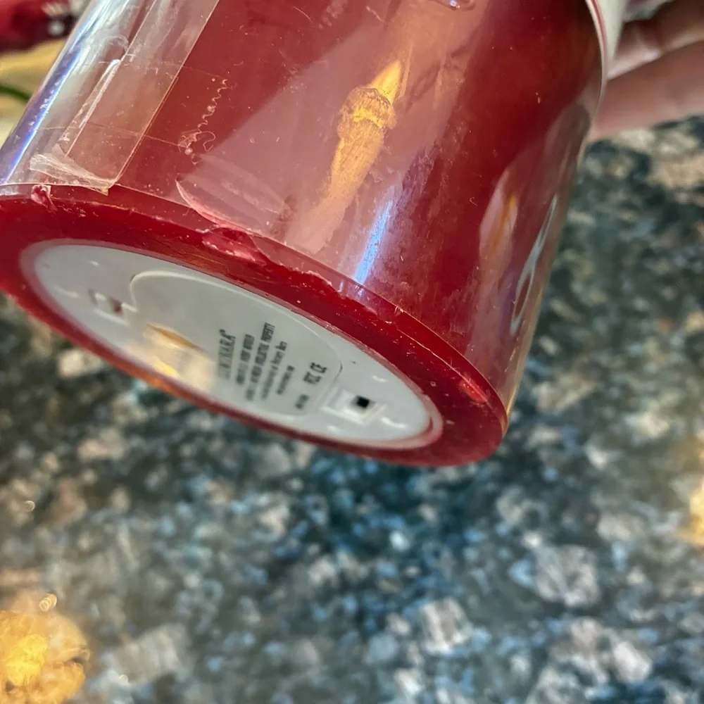 Pottery Barn Red 4x8 Flameless Wax Pillar Candle LED Holiday